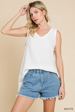 Load image into Gallery viewer, Cotton Gauze Fray Detailed Tank WHITE
