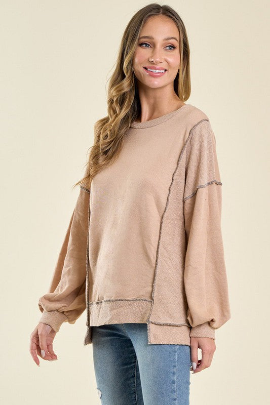 Double Side French Terry Sweatshirt TAUPE