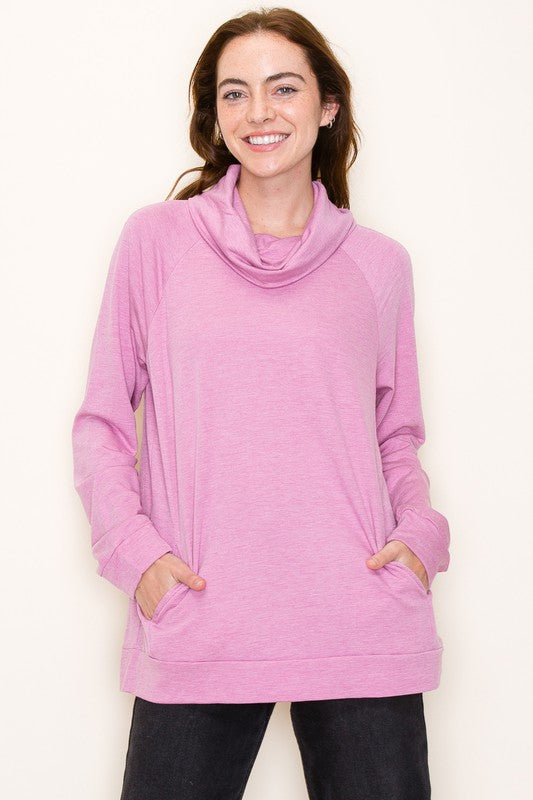 Cowl Neck Terry PINK