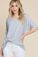 Load image into Gallery viewer, V-Neck Swiss Dot Blouse GREY
