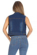 Load image into Gallery viewer, Cropped Classic Denim Vest DARK
