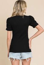 Load image into Gallery viewer, V Neck Ruching Top BLACK
