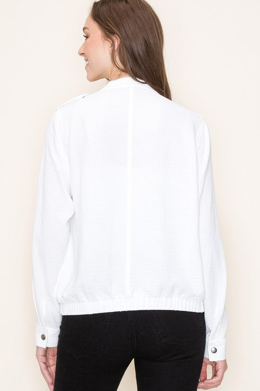 Classiest Snap Jacket WHITE