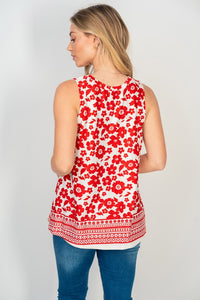 Michele Sleeveless Floral RED