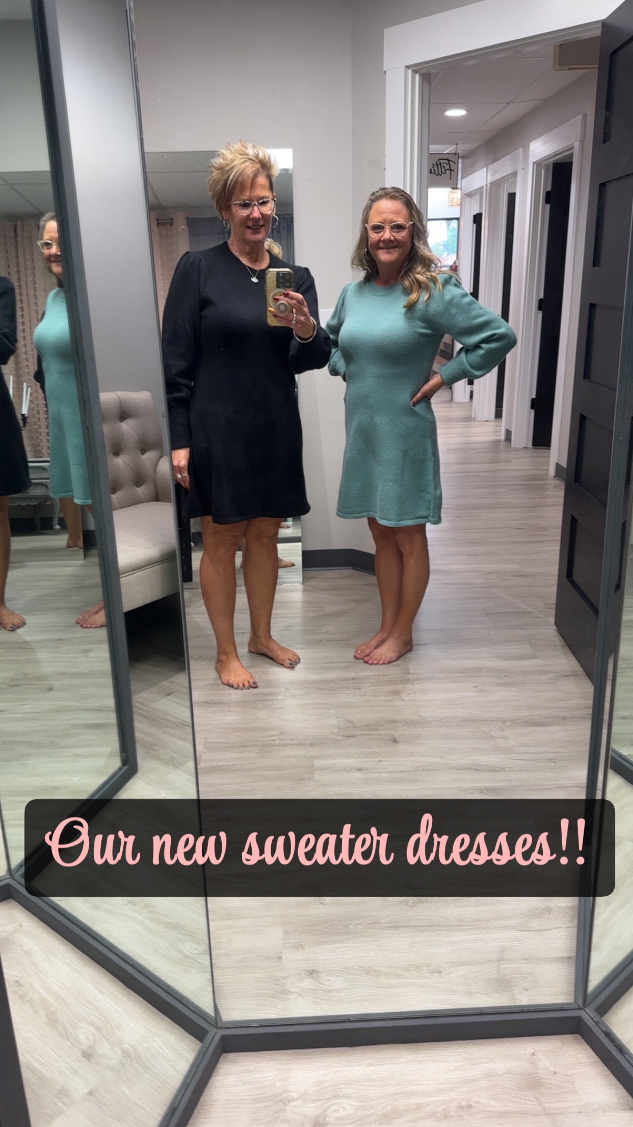 Long Puff Sleeve Sweater Midi TEAL