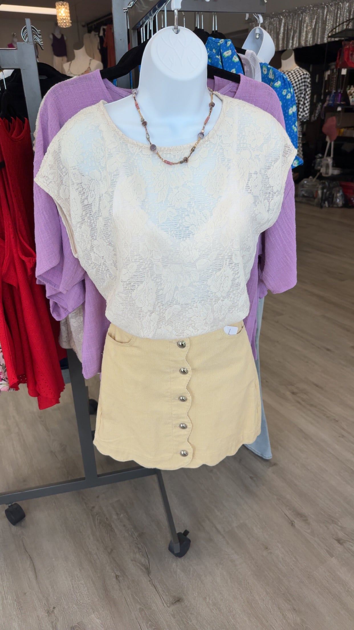 Textured Floral Burnout Knit CREAM