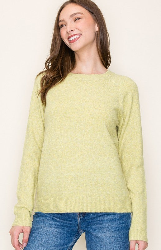 2 Tone Pullover Sweater LIME