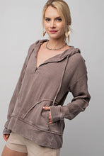 Load image into Gallery viewer, Mineral Wash Gauze Hoodie CHOCOLATE

