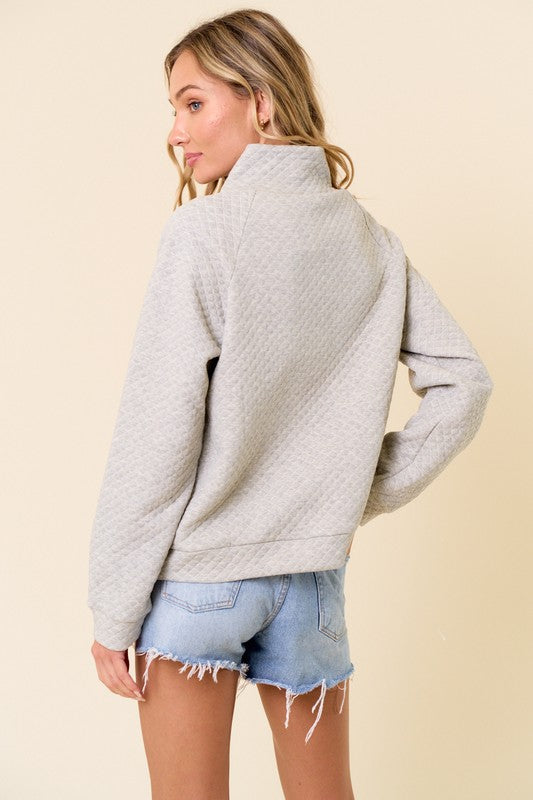 Mallory Quilted Sweatshirt OATMEAL