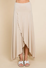 Load image into Gallery viewer, High &amp; Low Flare Long Skirt BEIGE
