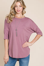 Load image into Gallery viewer, Crew Neck Tunic LT PLUM
