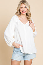 Load image into Gallery viewer, Timeless Tying V~Neck Blouse OFF WHITE
