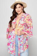 Load image into Gallery viewer, PS Floral Kimono HOT PINK
