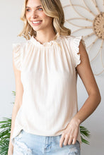 Load image into Gallery viewer, Ribbed Shirred Mock Neck CREAM
