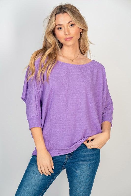 Madelyn 3/4 Sleeve Top LAVENDER