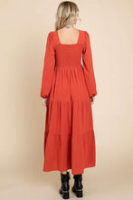 Load image into Gallery viewer, Square Neck Smock Long Dress SPICE
