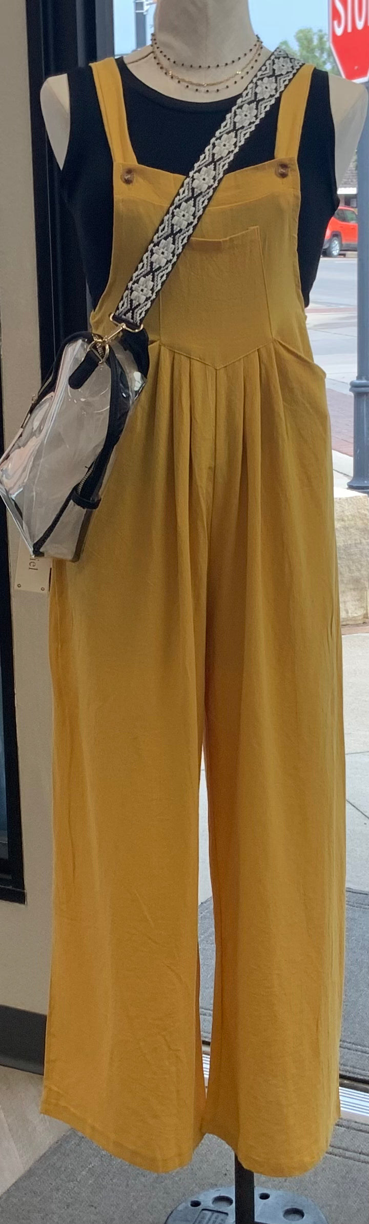 Wide Leg Pocketed Jumper GOLD