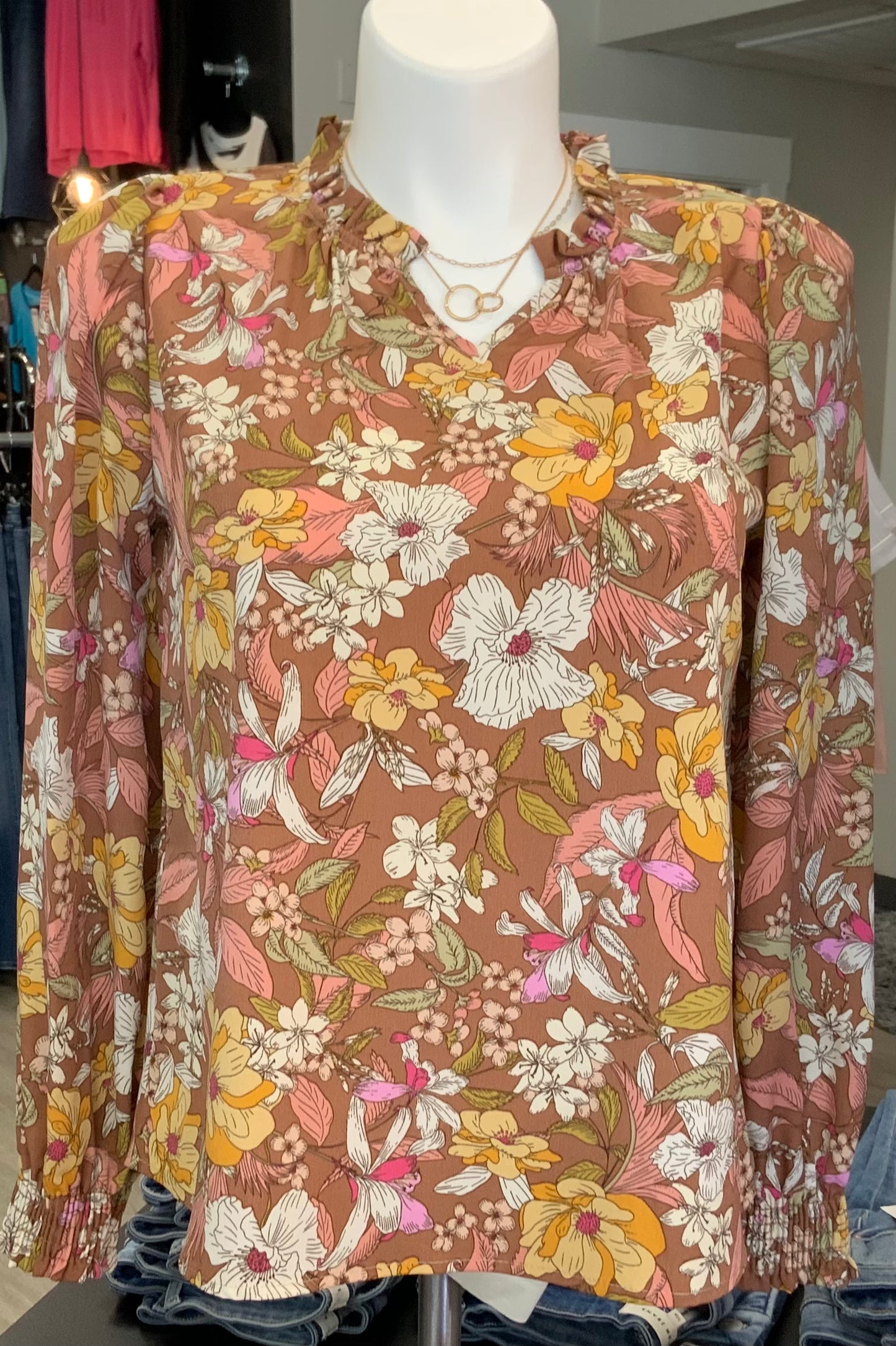 Floral W/ Smocked Sleeves SIENNA