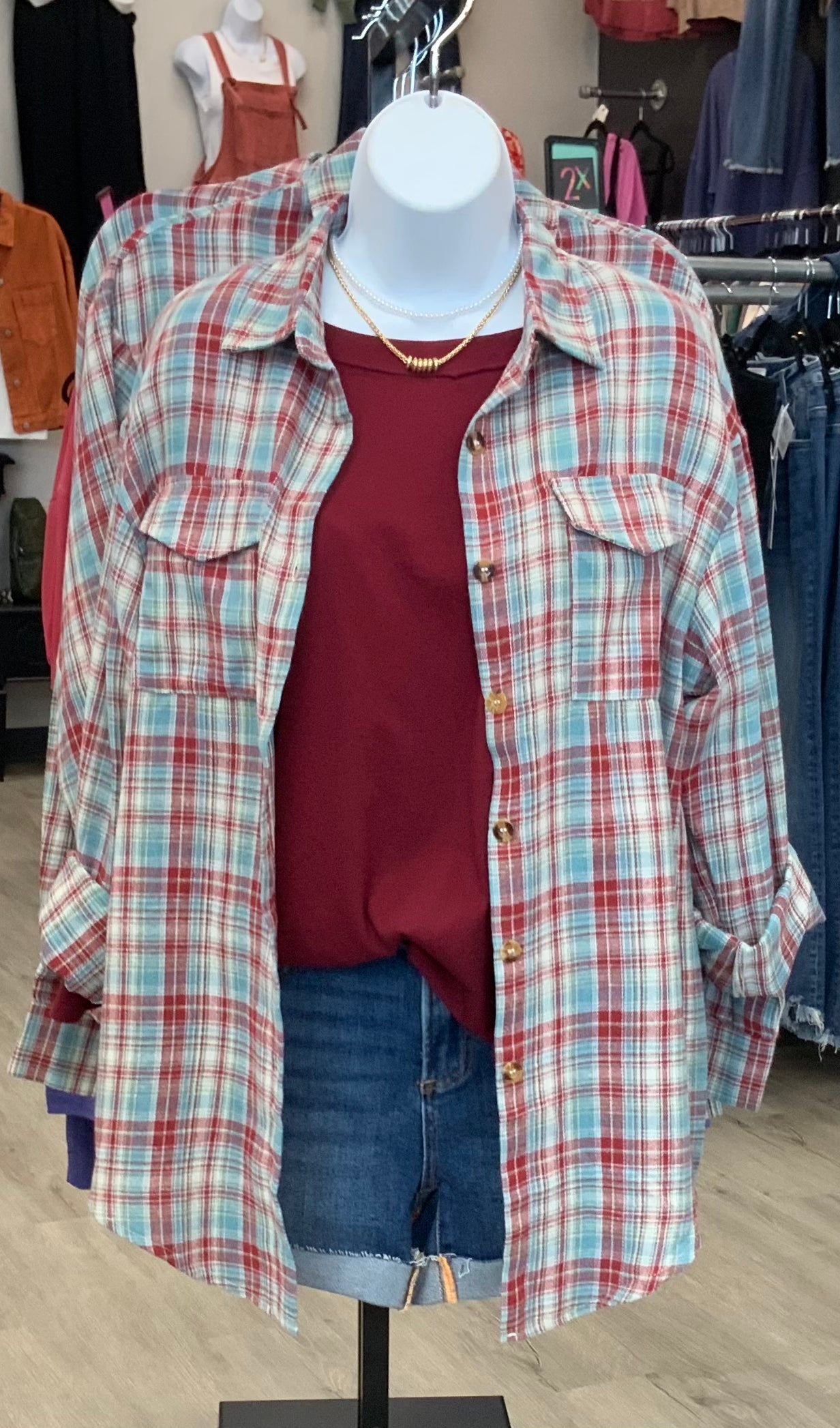 Plaid Oversized Button Down LAKE