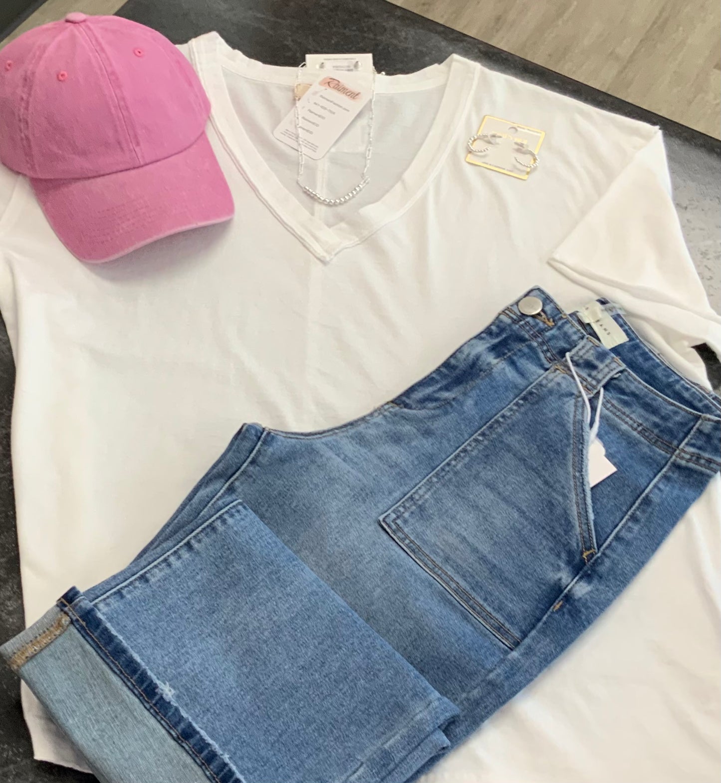 Vintage Wash Essential Tee WHITE