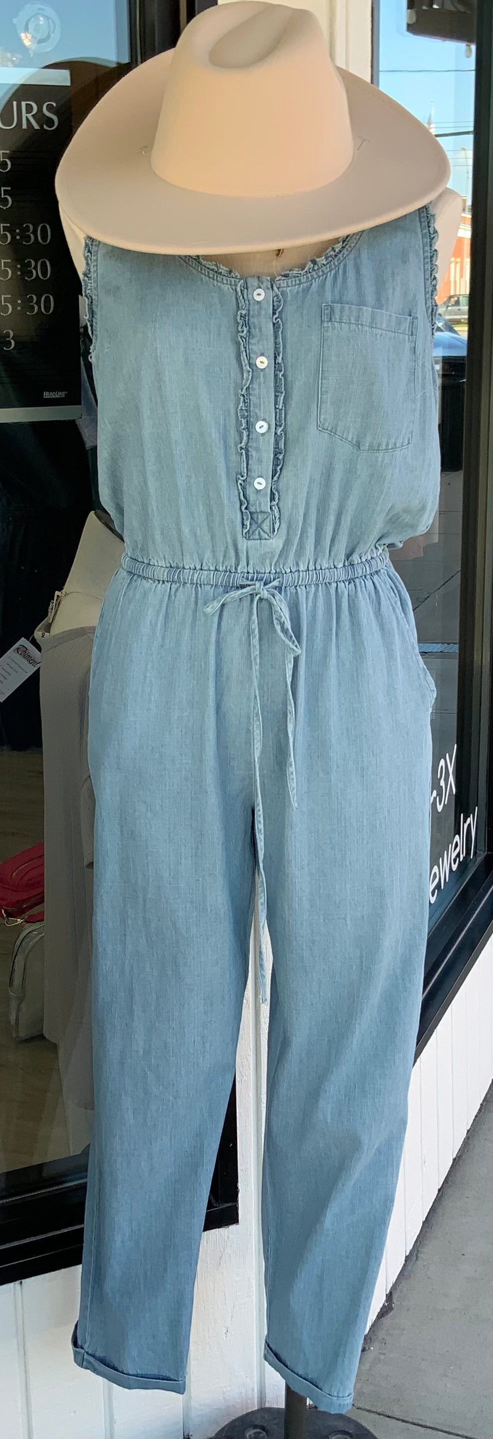 Chambray Sleeveless Jumper