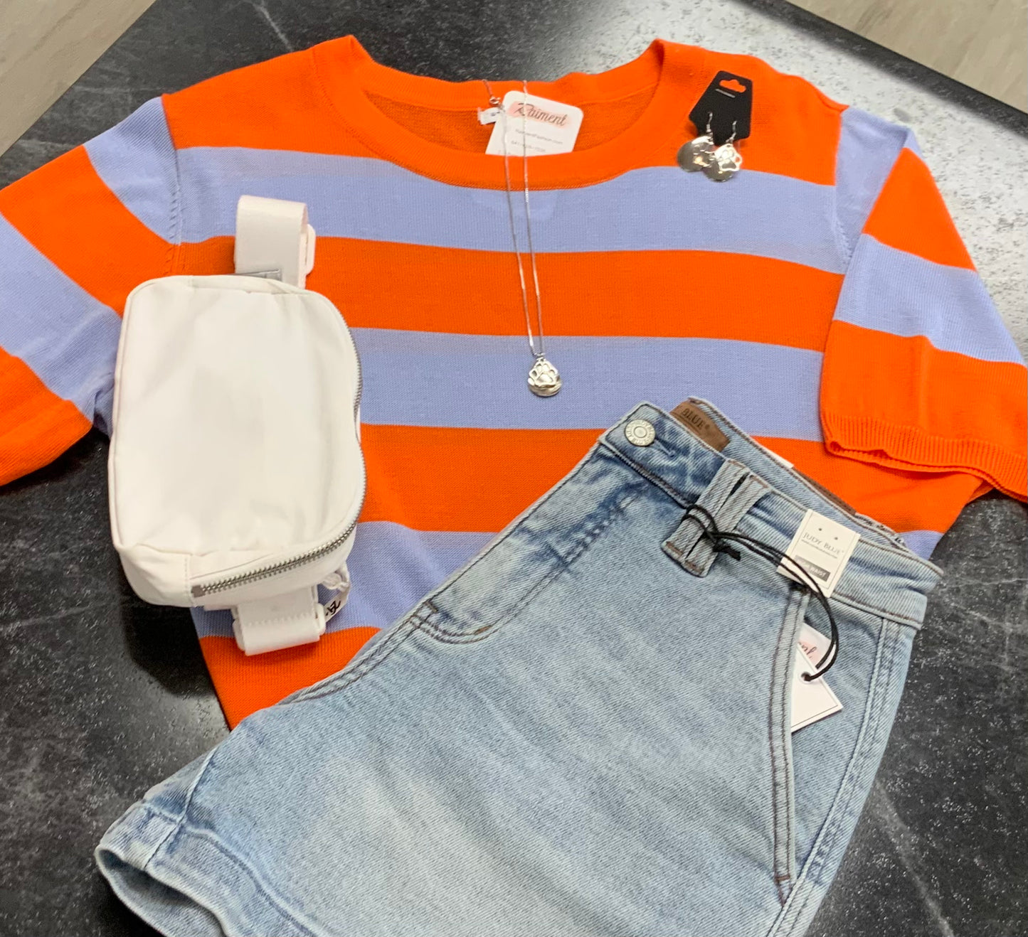 Varsity Rugby Knit Top ORANGE