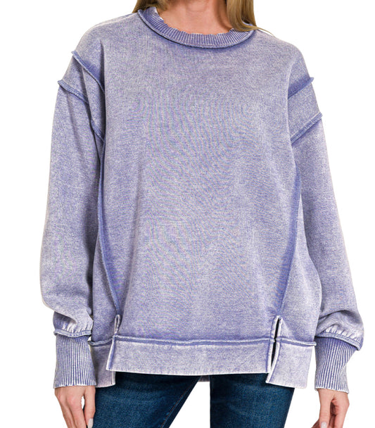 Acid Wash Exposed Seam Fleece MARLIN