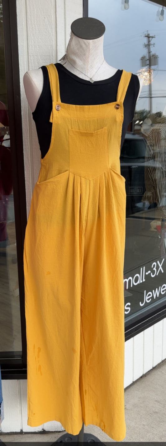 Wide Leg Pocketed Jumper GOLD