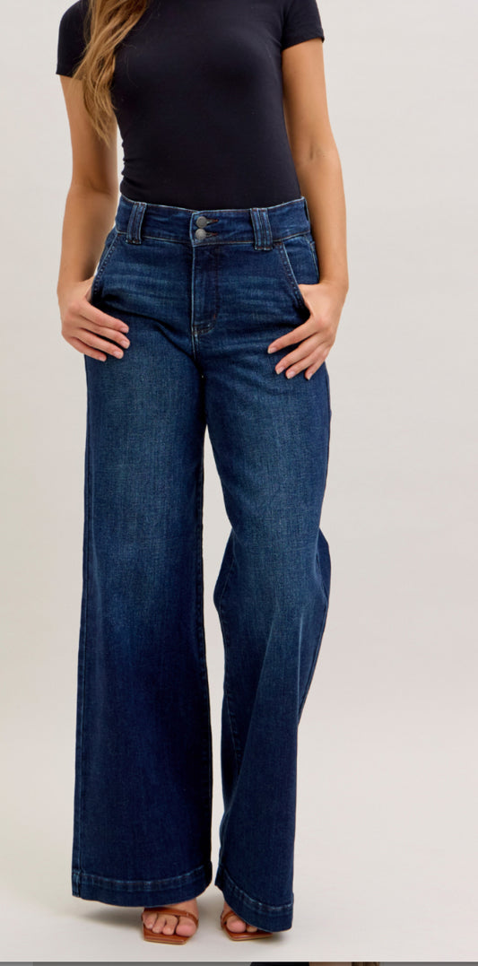JUDY BLUE HR Trouser Wide Leg 33"