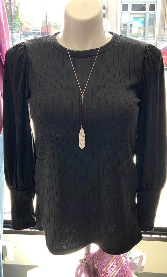 Sierra Ribbed Knit BLACK