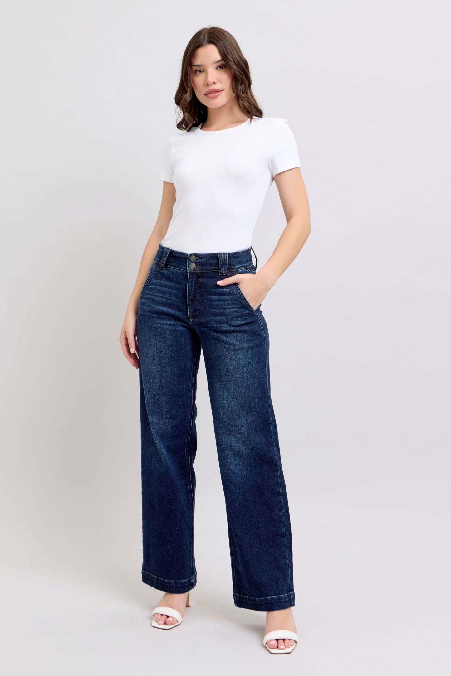 Judy Blue HR Wide Leg Trouser