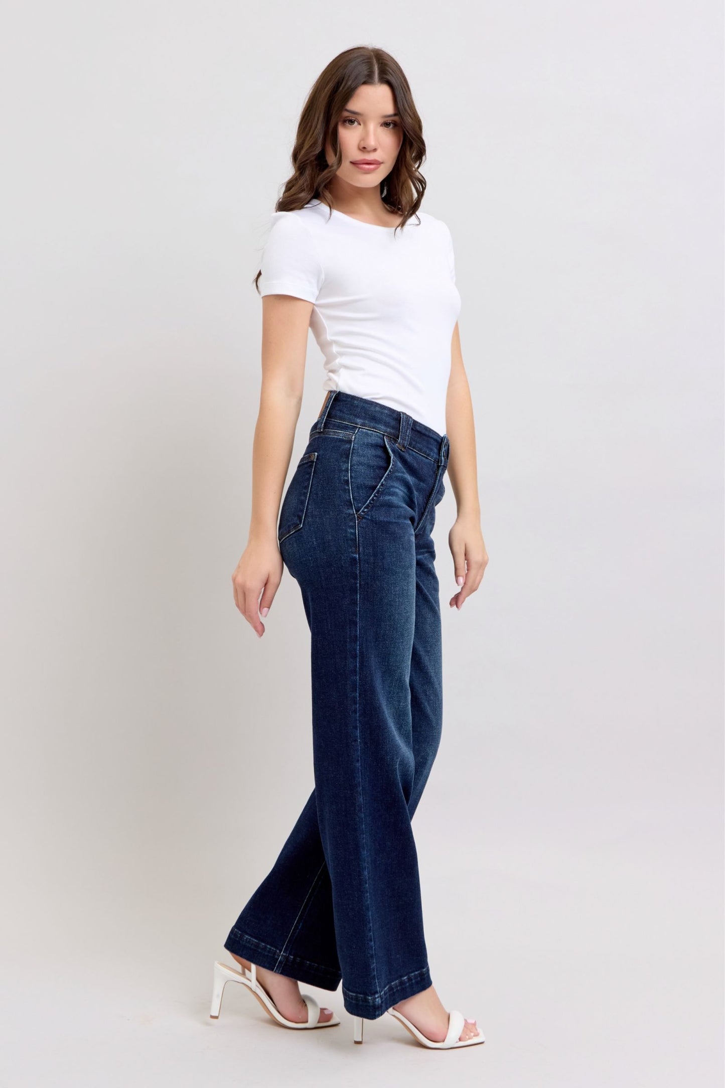 Judy Blue HR Wide Leg Trouser