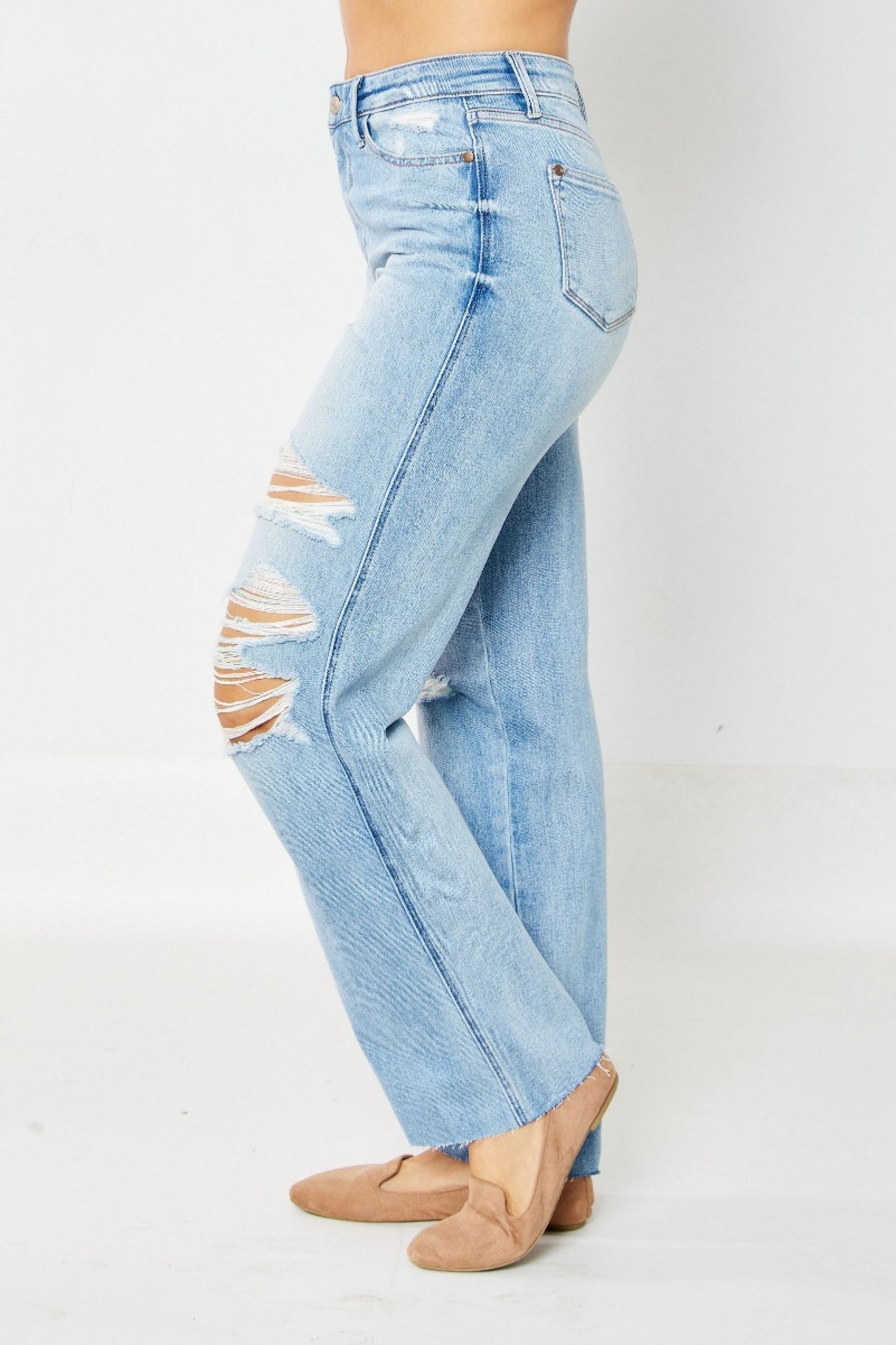 JUDY BLUE HR Pastel Fray Rigid 32"