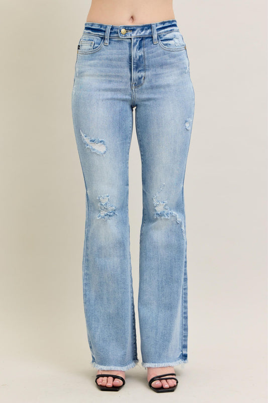 JUDY BLUE Distress Flare HR 33"