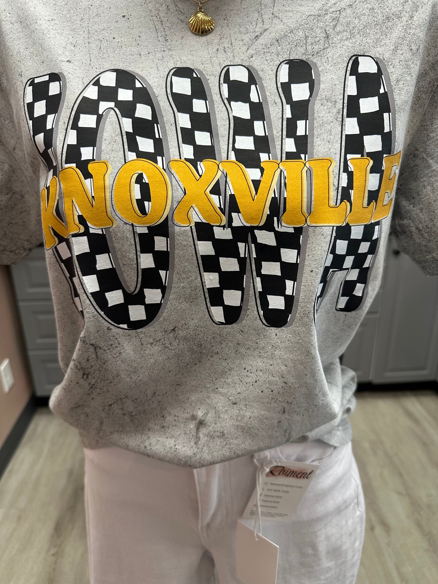 Knoxville Iowa Checkmate Tee SMOKE