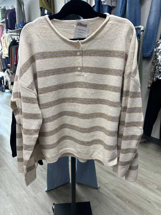 Softly Striped Button Up OATMEAL