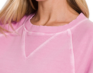 French Terry Pullover With Pockets MAUVE