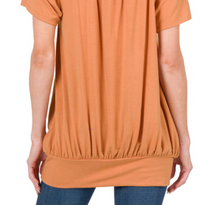 Load image into Gallery viewer, V-Neck Short Sleeve Shirring BUTR ORG
