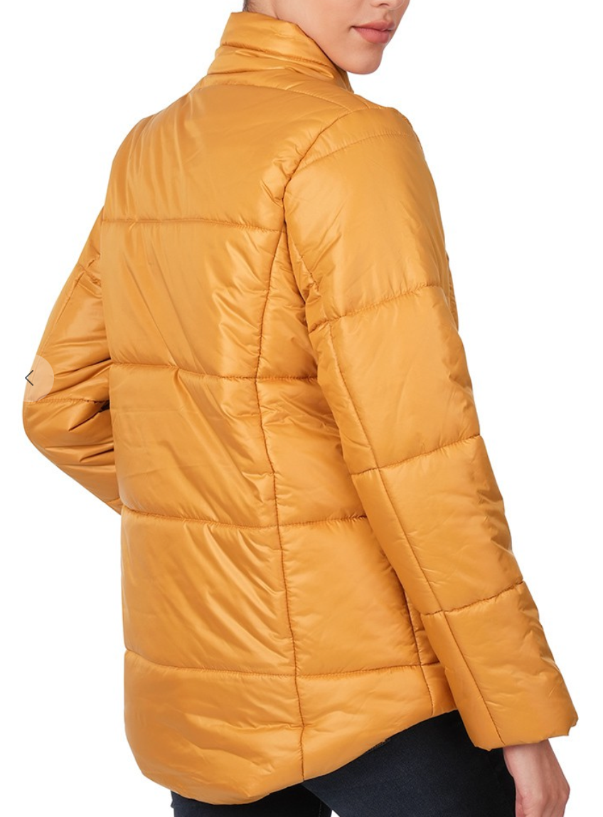 Puffer Jacket With Pockets MUSTARD