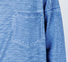 Load image into Gallery viewer, Raw Edge Washed Knit Top DENIM
