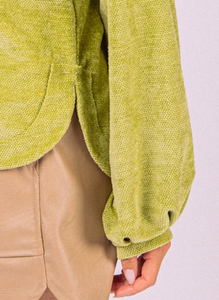 Pleated Soft Knit Top AVOCADO