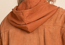 Load image into Gallery viewer, Corduroy Hooded Shacket CAMEL
