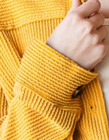 Ribbed Button Jacket MUSTARD