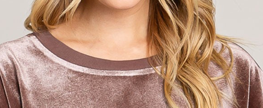 Velvet Shirring Detailed Sleeve LATTE