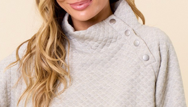 Mallory Quilted Sweatshirt OATMEAL