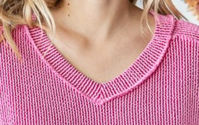 PS Caprice Ribbed V~Neck CANDY