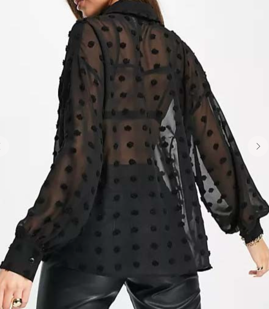 Kyia Swiss Dot Blouse BLACK