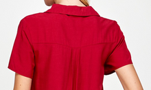 Load image into Gallery viewer, Tanya Button Down Curve Hem RED
