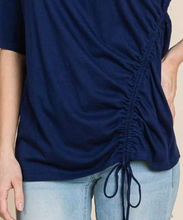 Load image into Gallery viewer, PS V Neck Draw String Top NAVY
