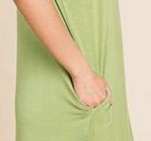 Load image into Gallery viewer, Relaxed V Neck T Shirt Dress OLIVE
